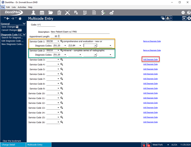 How to automate/default diagnosis (ICD-10) codes on a charge