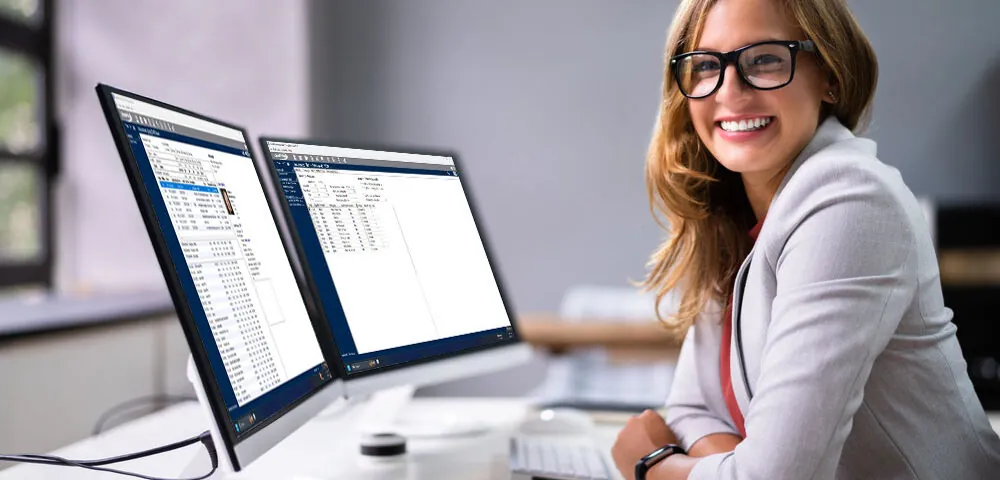 Woman using DentiMax for medical billing